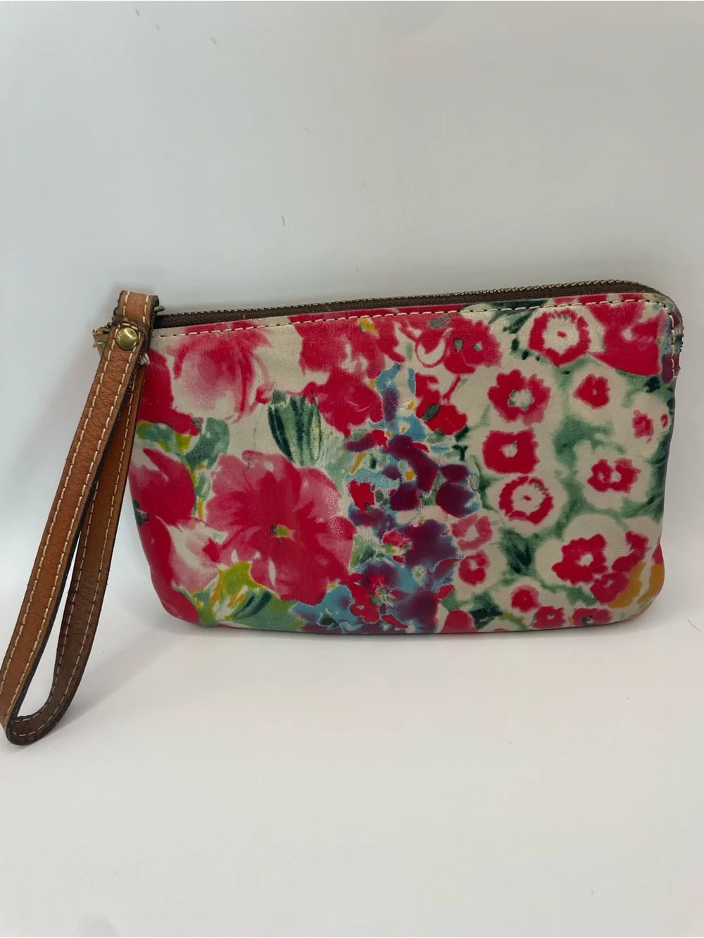 Patricia Nash Floral Wristlet Pouch - Pink, Yellow, Green